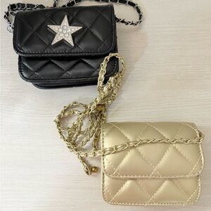 Elegant Black and Gold Quilted Women's Bags